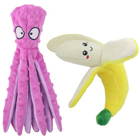Dog Squeaky Octopus Toys with Banana